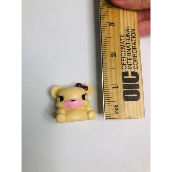 barbie teddy bear pale yellow with purple bow 1 In Cake Topper Replacement - Picture 4 of 4